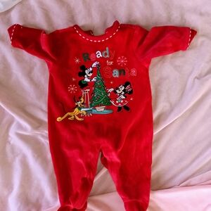 Disney Red Kids One Piece with Santa Design